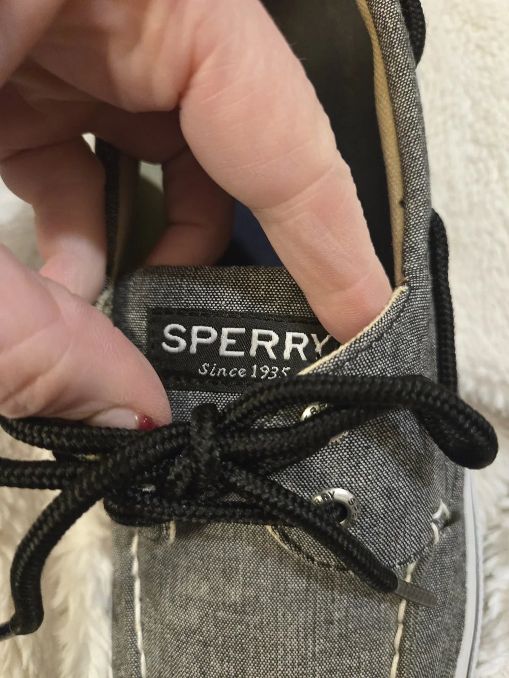 Sperry Men's Grey Canvas Boat Shoes - Classic Lace-Up
